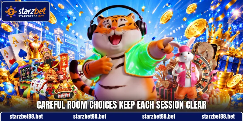 Careful room choices keep each session clear Careful room choices keep each session clear