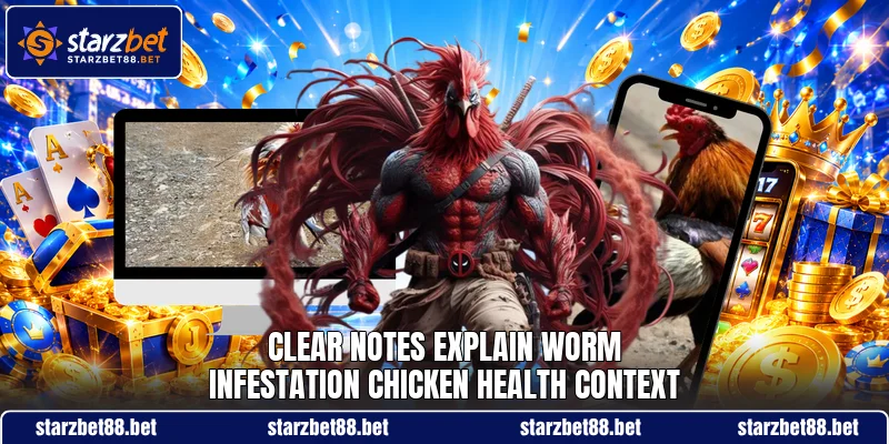 Clear notes explain Worm Infestation Chicken health context Clear notes explain Worm Infestation Chicken health context