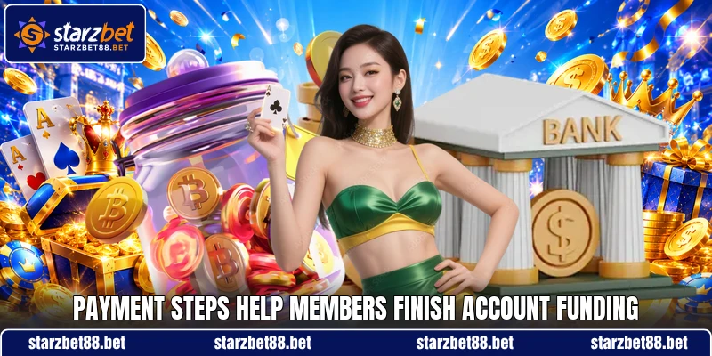 Payment steps help members finish account funding