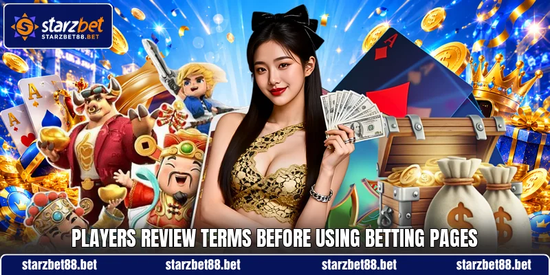 Players review terms before using betting pages