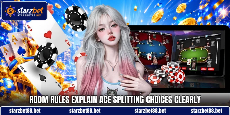 Room rules explain ace splitting choices clearly Room rules explain ace splitting choices clearly